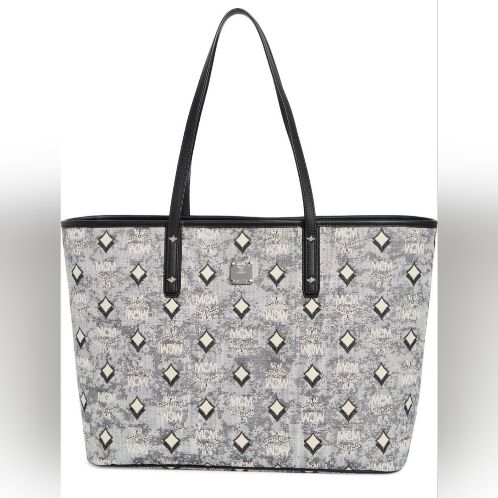 MCM Black and Gray Aren Tote